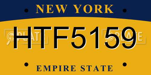 HTF5159 New York License Plate