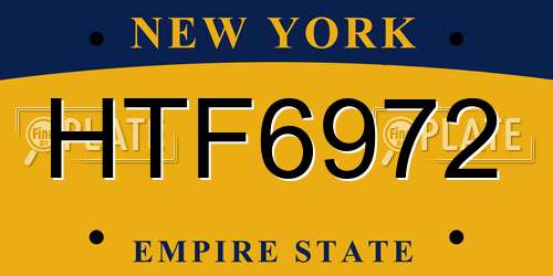 HTF6972 New York License Plate