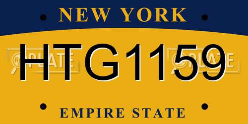 HTG1159 New York License Plate