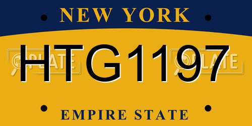 HTG1197 New York License Plate