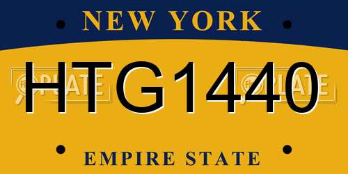 HTG1440 New York License Plate