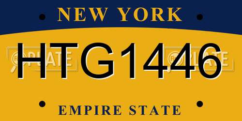 HTG1446 New York License Plate