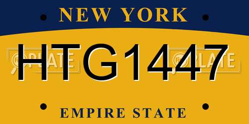 HTG1447 New York License Plate