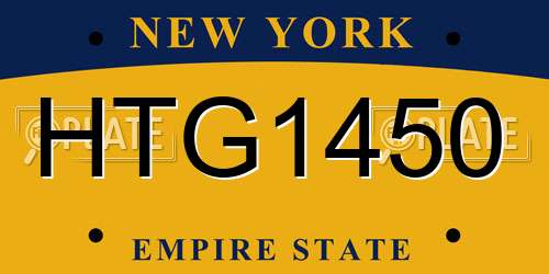 HTG1450 New York License Plate