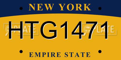 HTG1471 New York License Plate