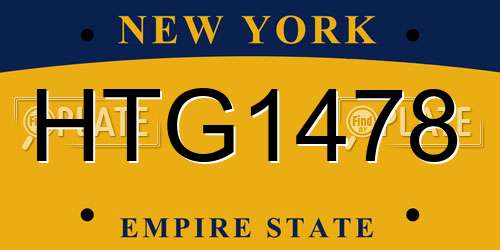 HTG1478 New York License Plate