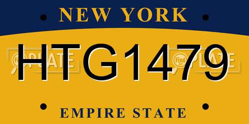 HTG1479 New York License Plate
