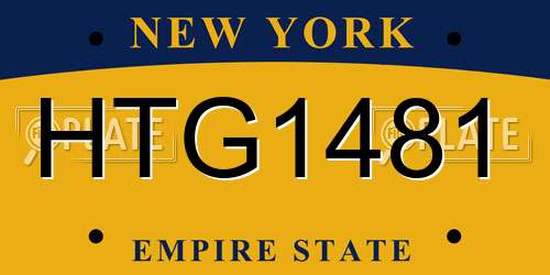 HTG1481 New York License Plate