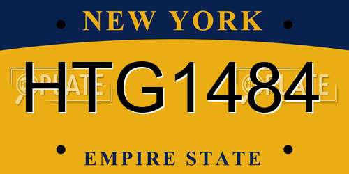 HTG1484 New York License Plate