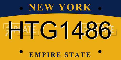 HTG1486 New York License Plate