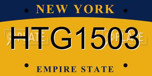 HTG1503 New York License Plate