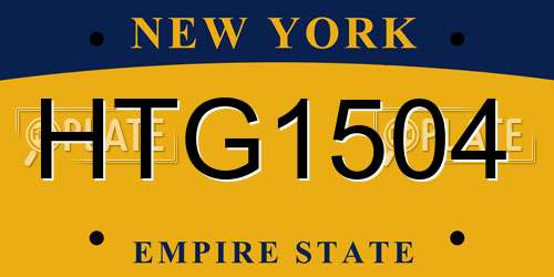HTG1504 New York License Plate