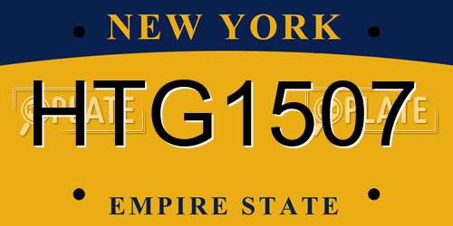 HTG1507 New York License Plate