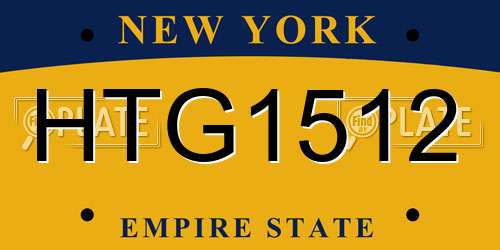 HTG1512 New York License Plate