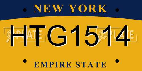 HTG1514 New York License Plate