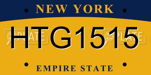 HTG1515 New York License Plate