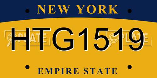 HTG1519 New York License Plate