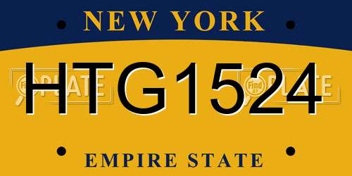 HTG1524 New York License Plate