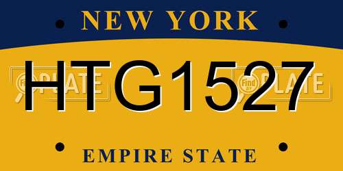 HTG1527 New York License Plate