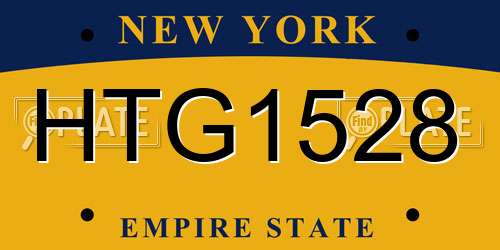 HTG1528 New York License Plate