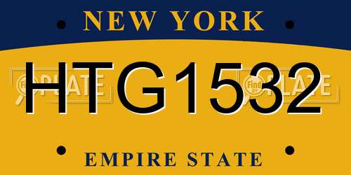 HTG1532 New York License Plate