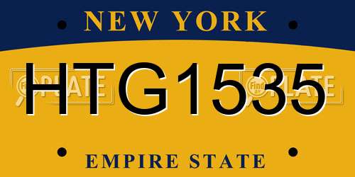 HTG1535 New York License Plate