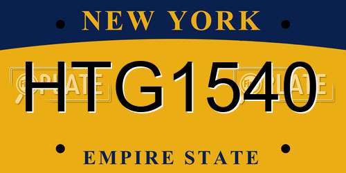 HTG1540 New York License Plate