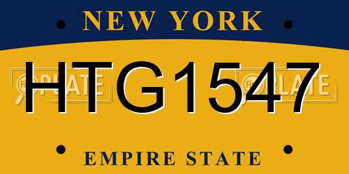 HTG1547 New York License Plate