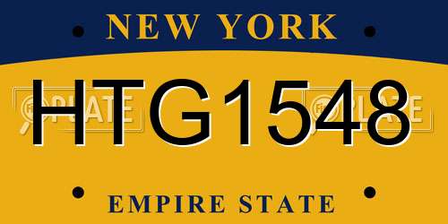 HTG1548 New York License Plate