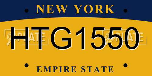 HTG1550 New York License Plate