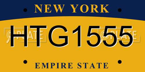 HTG1555 New York License Plate