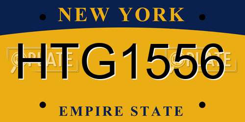 HTG1556 New York License Plate