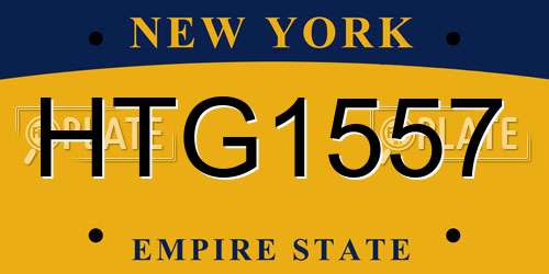 HTG1557 New York License Plate