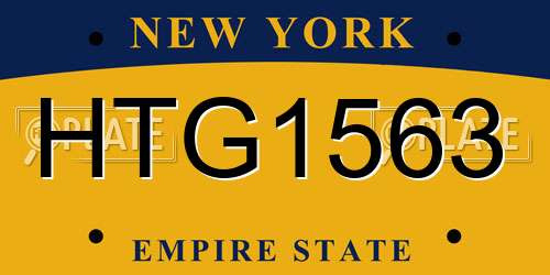 HTG1563 New York License Plate