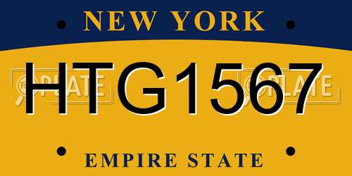 HTG1567 New York License Plate