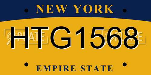 HTG1568 New York License Plate