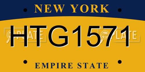 HTG1571 New York License Plate