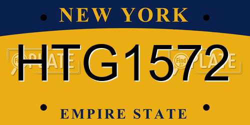 HTG1572 New York License Plate