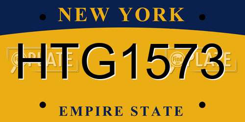 HTG1573 New York License Plate
