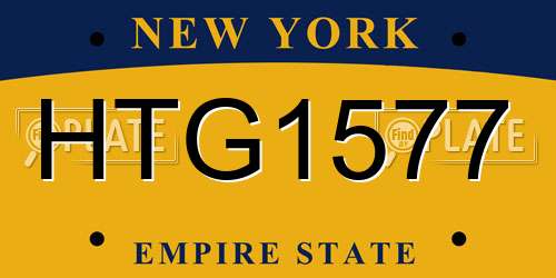 HTG1577 New York License Plate