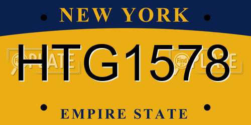 HTG1578 New York License Plate