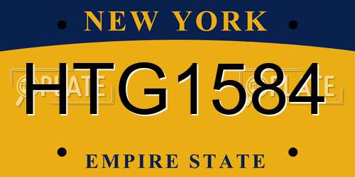 HTG1584 New York License Plate