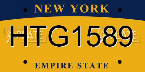 HTG1589 New York License Plate