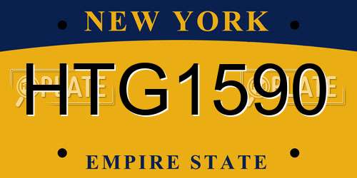 HTG1590 New York License Plate
