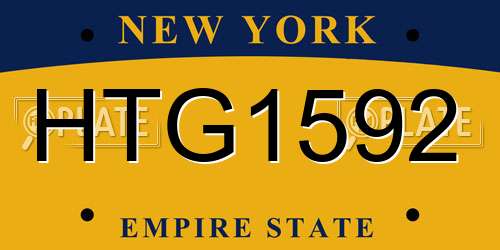HTG1592 New York License Plate
