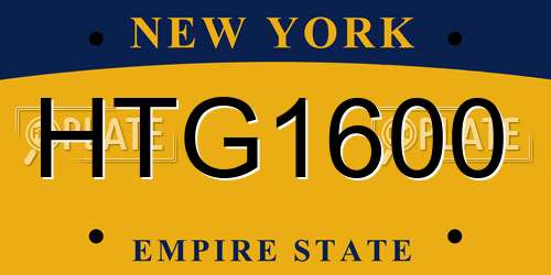 HTG1600 New York License Plate
