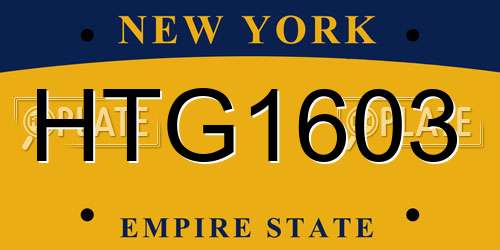 HTG1603 New York License Plate