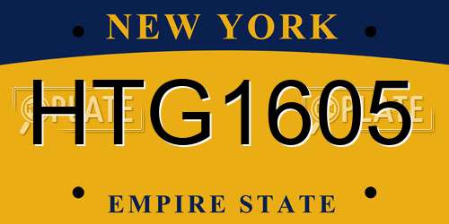 HTG1605 New York License Plate