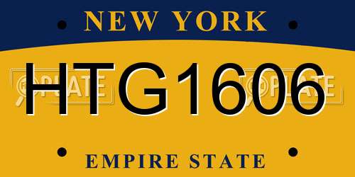 HTG1606 New York License Plate