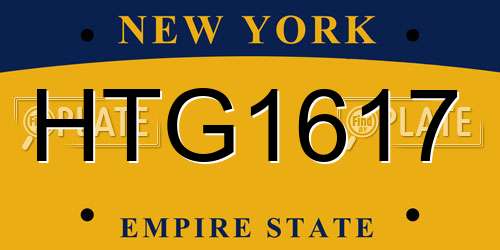 HTG1617 New York License Plate
